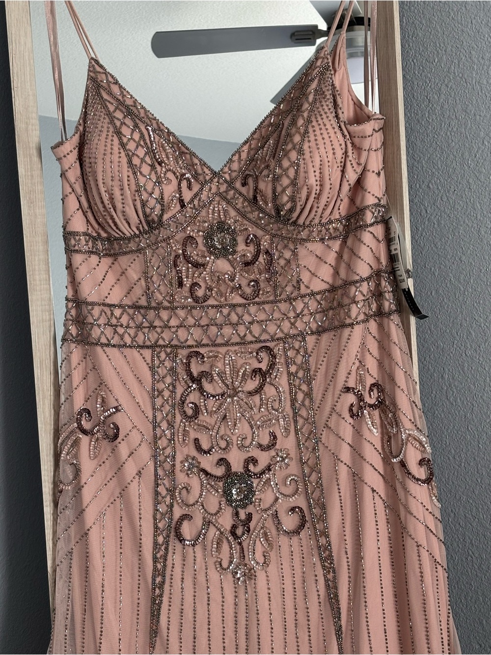 Macy's Blush Pink Beaded Embellished Maxi Dress - Picture 6 of 10